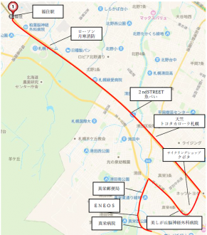 送迎バス（福住線バス路線図）